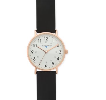 Rose Gold Black Strap Nurse Mates Daywatch